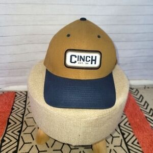 CINCH LOGO FLEXFIT HAT NAVY & TAN, SZ SMALL/MEDIUM